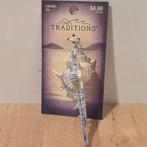 Traditions Plated Shell Seahorse Pendant with Silver Trim