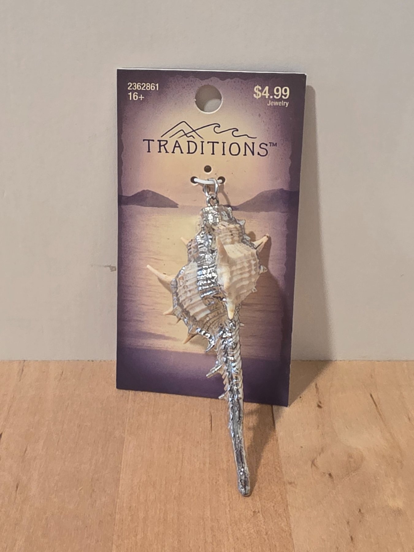 Traditions Plated Shell Seahorse Pendant with Silver Trim