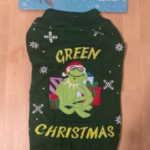 Disney Kermit the Frog Green Christmas Dog Sweater Medium