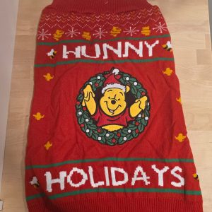 Disney Winnie the Pooh Hunny Holidays Dog Sweater XL Red Christmas