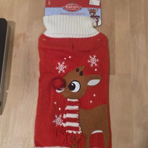 Rudolph Red-Nosed Reindeer Holiday Pet Dog Sweater Small Red White