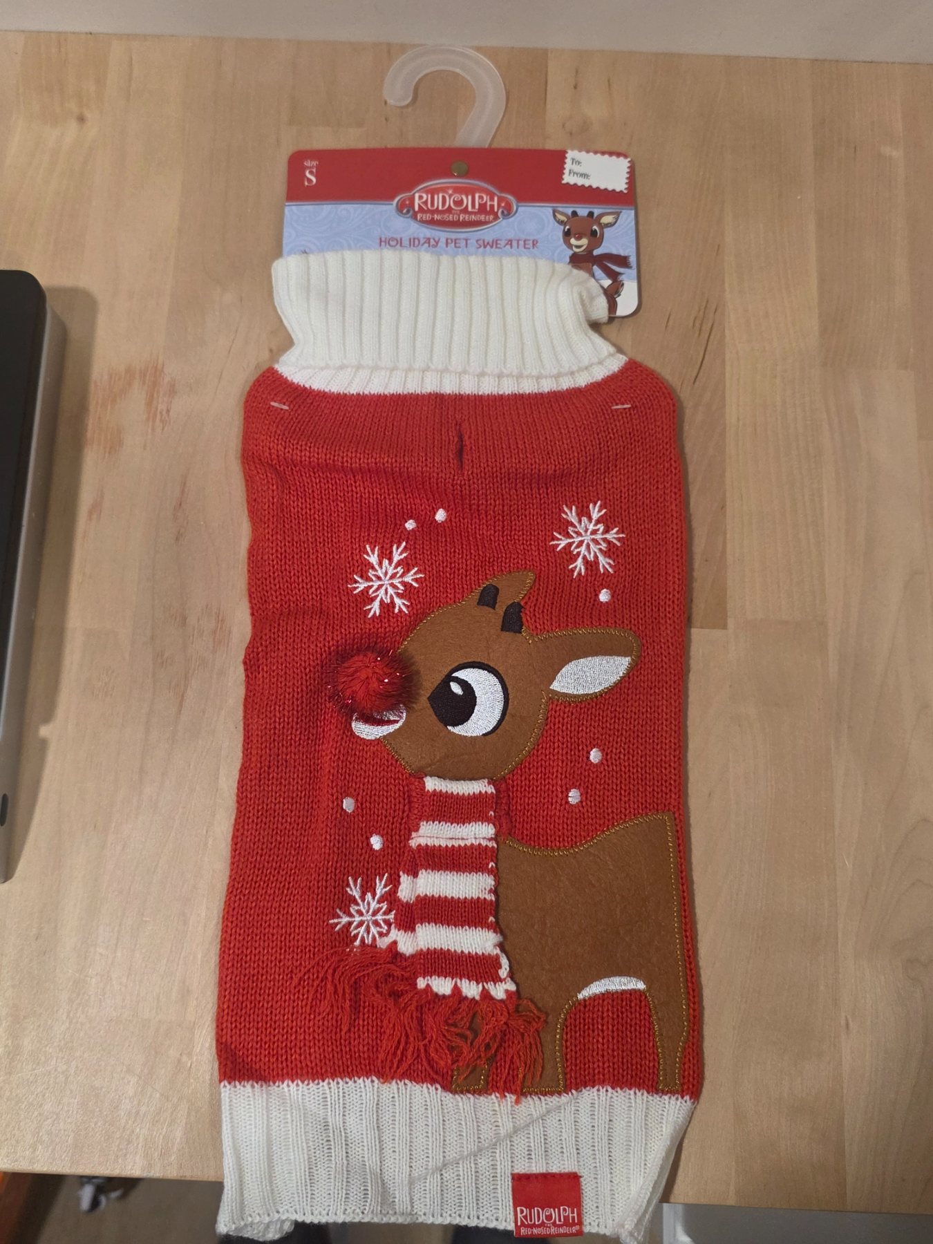 Rudolph Red-Nosed Reindeer Holiday Pet Dog Sweater Small Red White