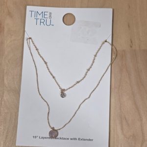 Time and Tru 15 in Gold Tone Layered Necklace with Extender