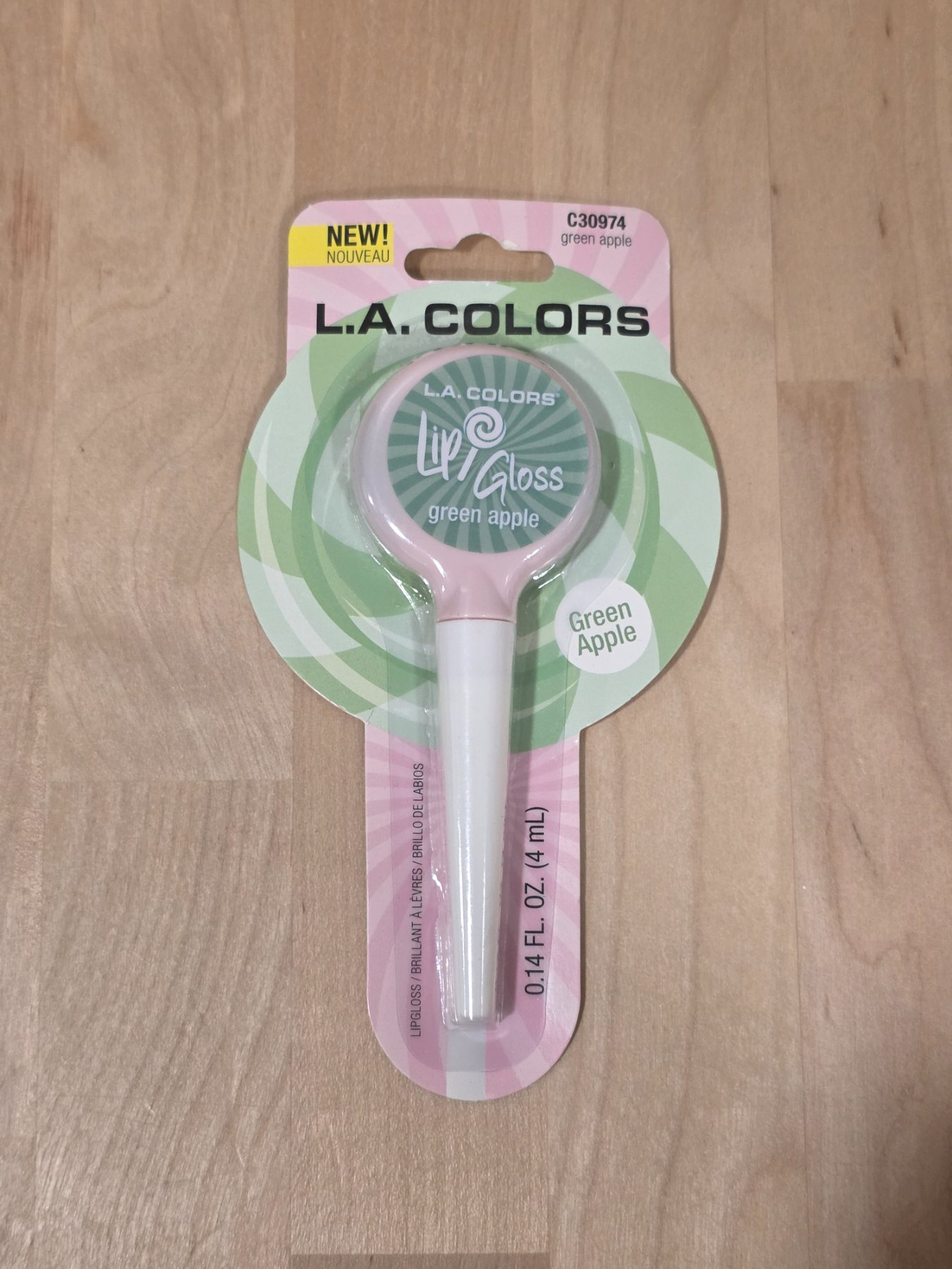 L.A. Colors Lip Gloss Green Apple Scented C30974 0.14 fl oz