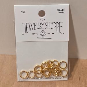 The Jewelry Shoppe 7.7mm Smooth Jump Rings 10K Gold Plated 18pc