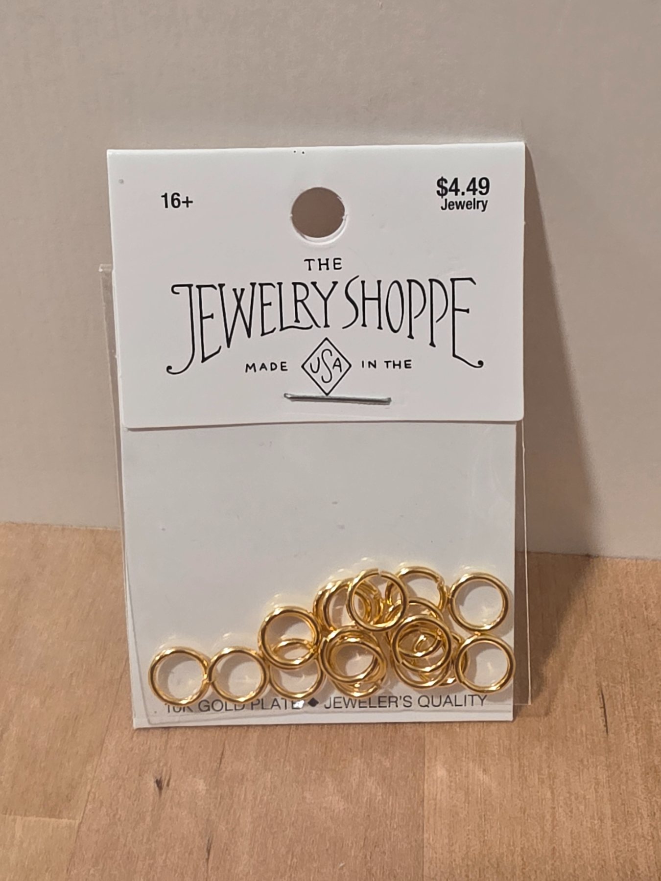 The Jewelry Shoppe 7.7mm Smooth Jump Rings 10K Gold Plated 18pc
