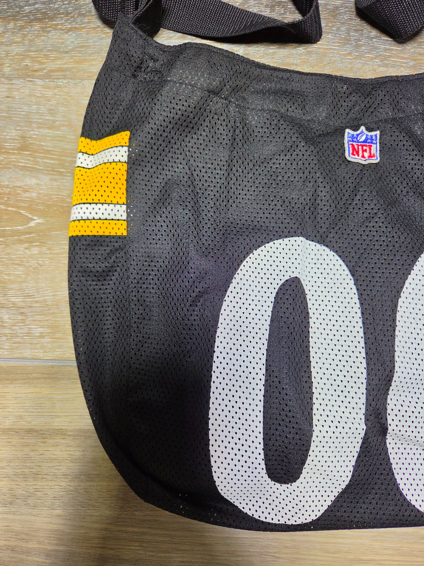 Pro-FAN-ity Pittsburgh Steelers #00 Jersey Mesh Shoulder Bag Black - Image 3