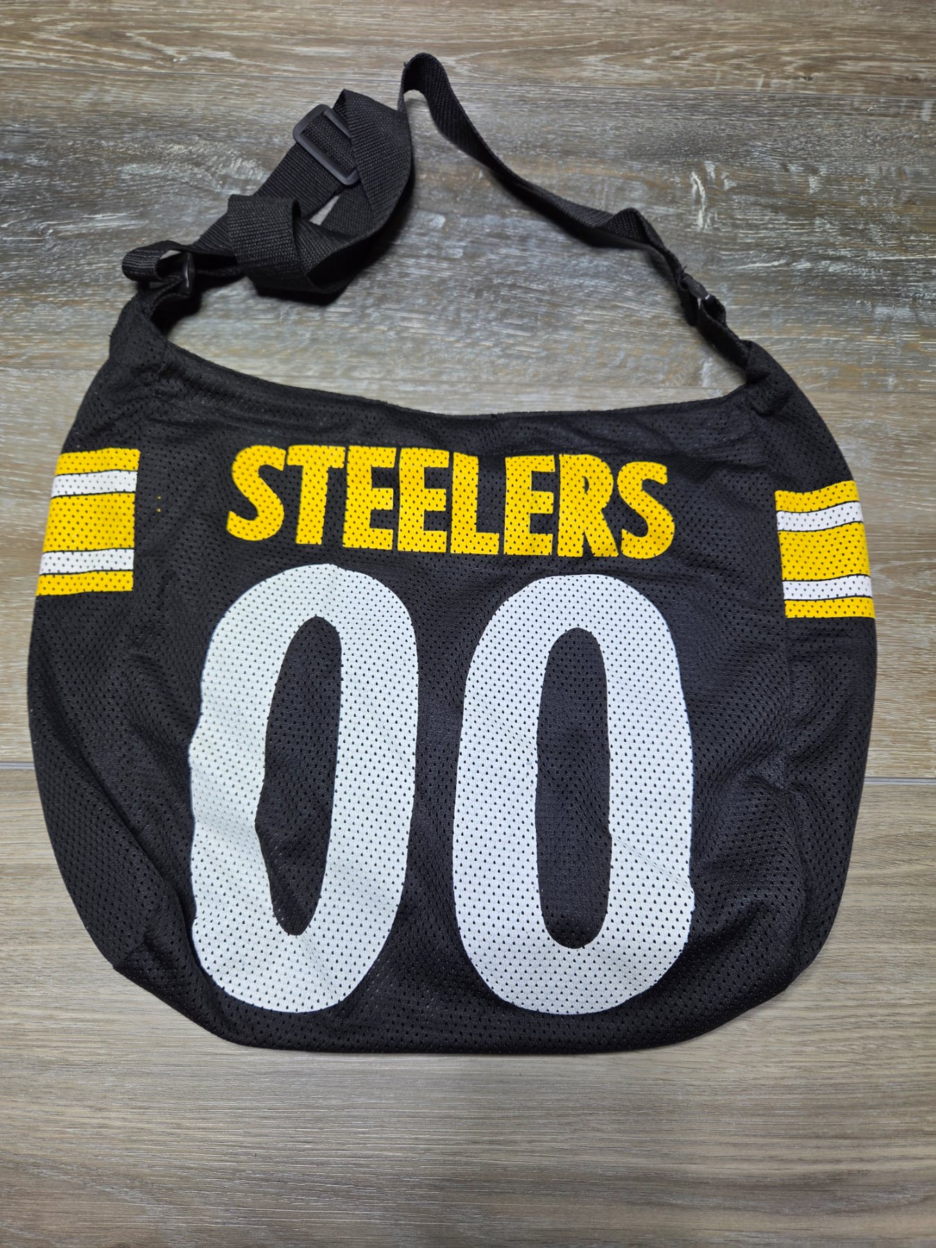 Pro-FAN-ity Pittsburgh Steelers #00 Jersey Mesh Shoulder Bag Black - Image 4