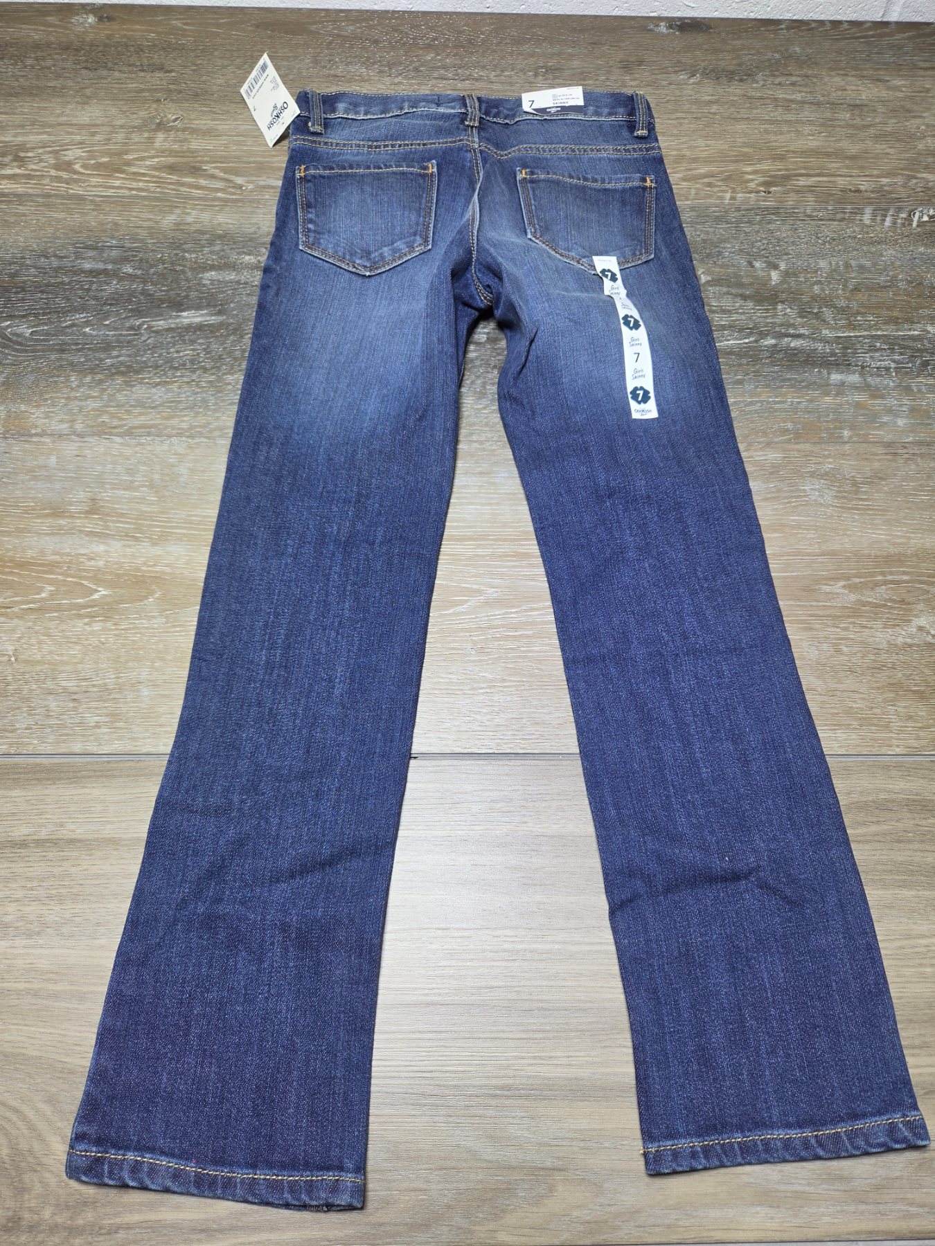 OshKosh B'gosh Skinny Jeans Girls Size 7 Dark Wash Adjustable Waist - Image 4