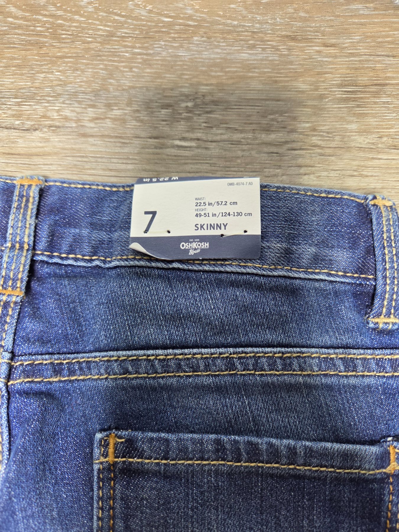 OshKosh B'gosh Skinny Jeans Girls Size 7 Dark Wash Adjustable Waist - Image 6