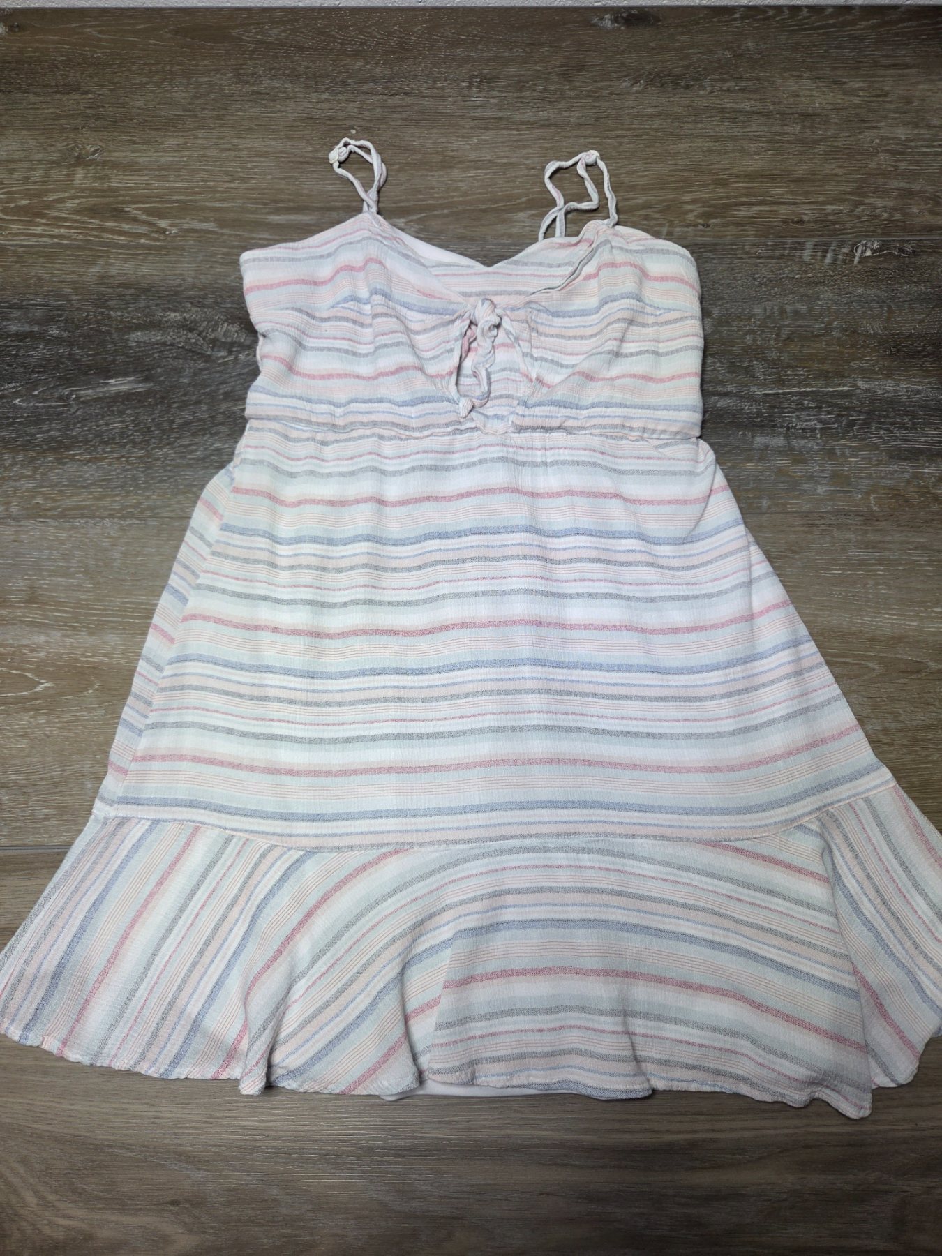 Charlotte Russe Striped Sundress Women M Pastel Smocked Lined