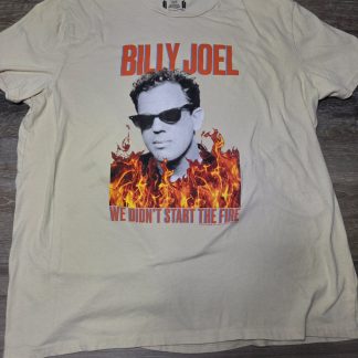 Lee Billy Joel Graphic T-Shirt Men's XL Beige We Didn't Start the Fire