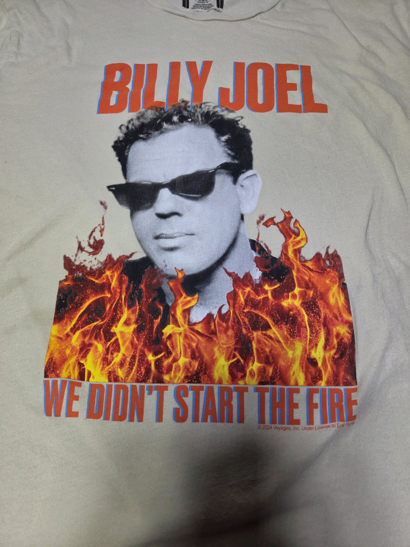 Lee Billy Joel Graphic T-Shirt Men's XL Beige We Didn't Start the Fire - Image 2