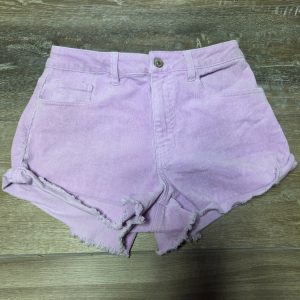 Forever 21 Corduroy High Rise Raw Hem Shorts Women's Size 28 Lavender