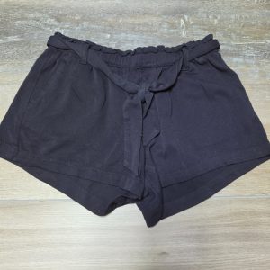 Arizona Jean Co Paperbag Tie Belt Shorts Women's M Black