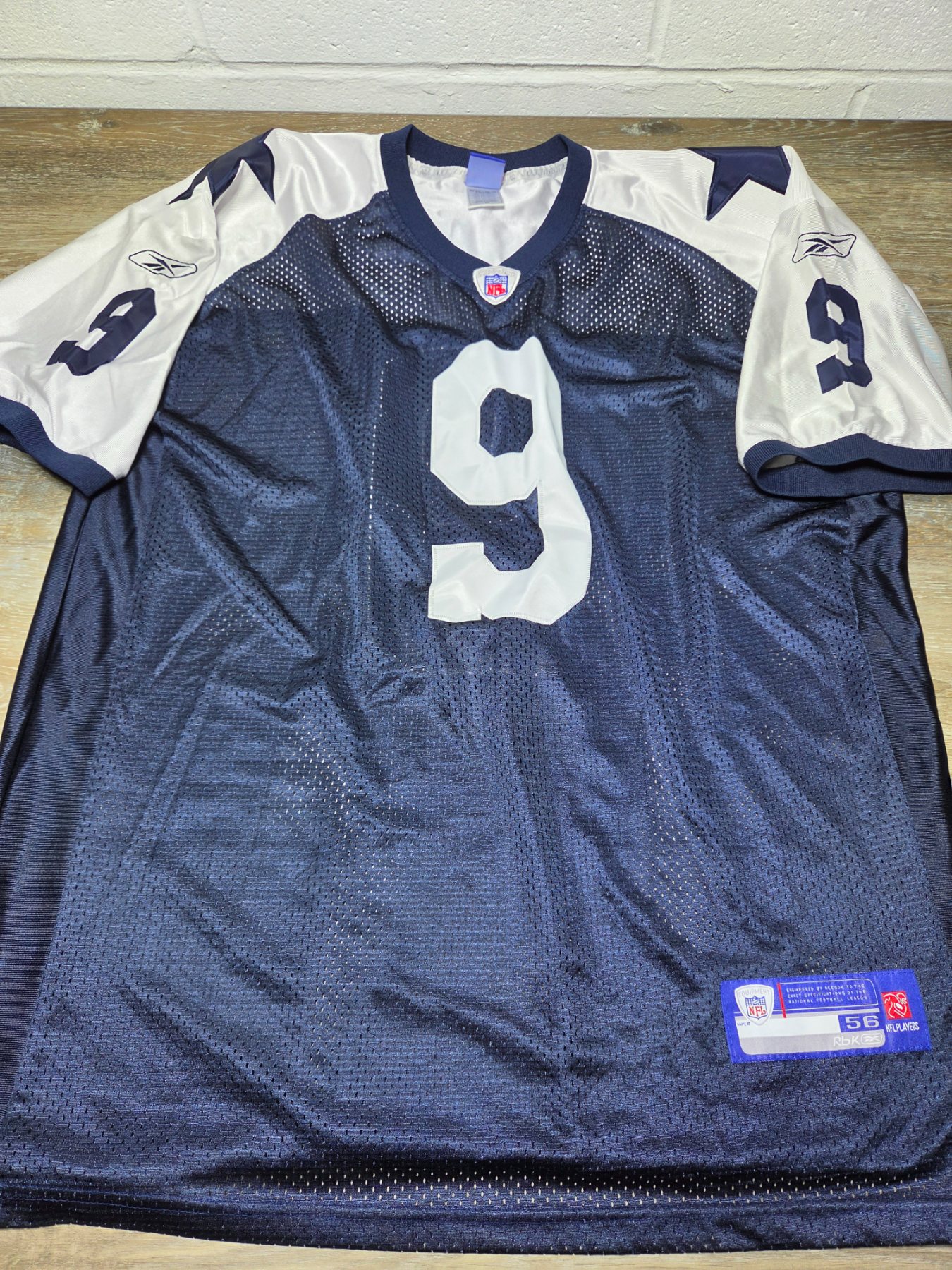 Reebok Authentic Tony Romo #9 Dallas Cowboys NFL Jersey Men's 56 Blue