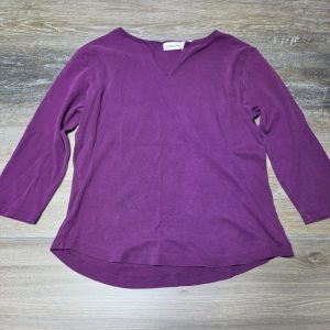 St. John's Bay Women's Small Purple V-Neck 3/4 Sleeve Top
