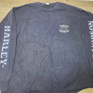 Vintage 2002 Harley-Davidson Long Sleeve Shirt Men's 3XL Black Made USA