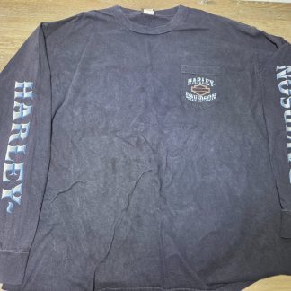 Vintage 2002 Harley-Davidson Long Sleeve Shirt Men's 3XL Black Made USA