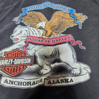 Harley-Davidson Anchorage Alaska Eagle Bear Pocket T-Shirt Men's 4XL Black