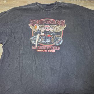 2004 Harley-Davidson Dales Mt Vernon IL Y2K Graphic T-Shirt Black