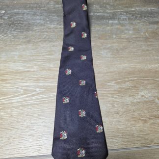 Vintage Fil a Fil Paris Silk Crest Necktie Men's Black