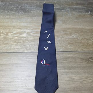 Charing Cross Navy Blue Sailboat Seagull Novelty Necktie