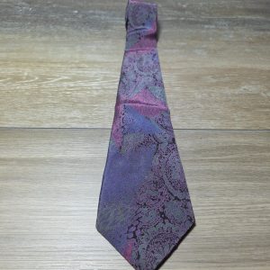 Parcomo Pure Silk Paisley Necktie Purple Green Pink