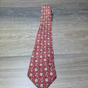 Pierre Cardin Couture Collection Red Floral 100% Silk Neck Tie