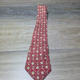 Pierre Cardin Couture Collection Red Floral 100% Silk Neck Tie