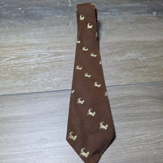Fiorio Brown Silk Blend Horse Rider Embroidered Men's Necktie Made Italy