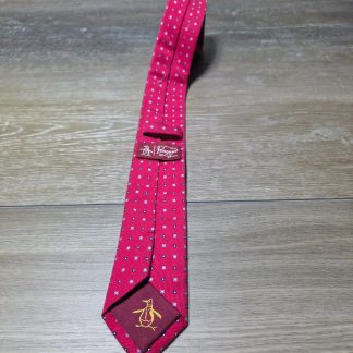 Original Penguin by Munsingwear Red 100% Silk Geometric Necktie