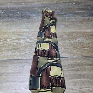 J. Garcia Paris in the Rain Collection Fifteen Abstract Necktie Brown Green