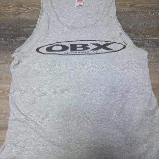 Vintage Fruit of the Loom Heavy OBX Tank Top Mens XL Gray Outer Banks