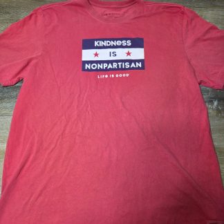 Life is Crusher Tee Kindness Is Nonpartisan Men's XXL Red T-Shirt