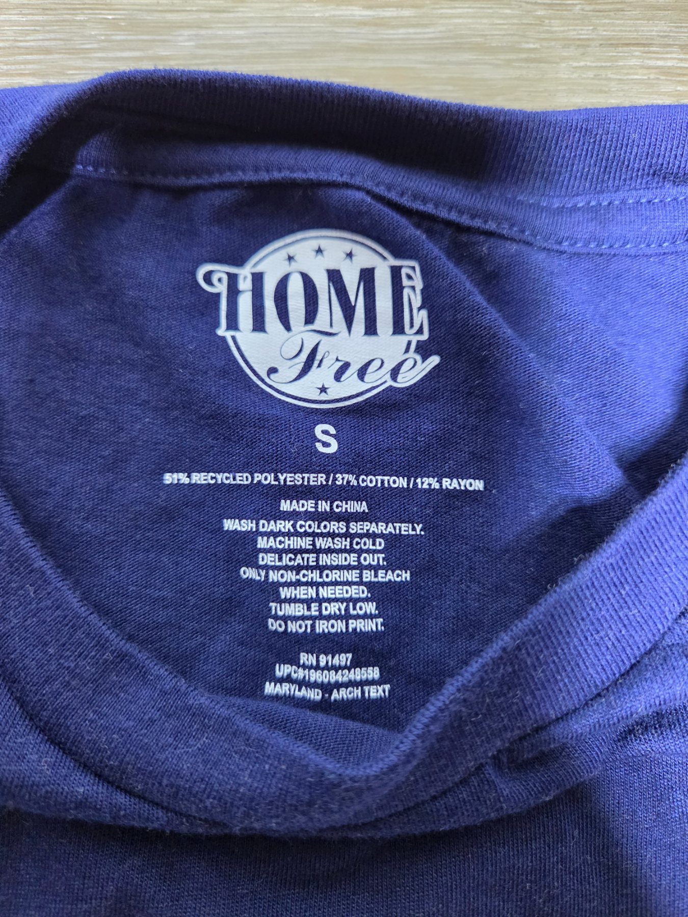 Home Free Maryland Old Line State Graphic T-Shirt Unisex Adult S Blue - Image 3