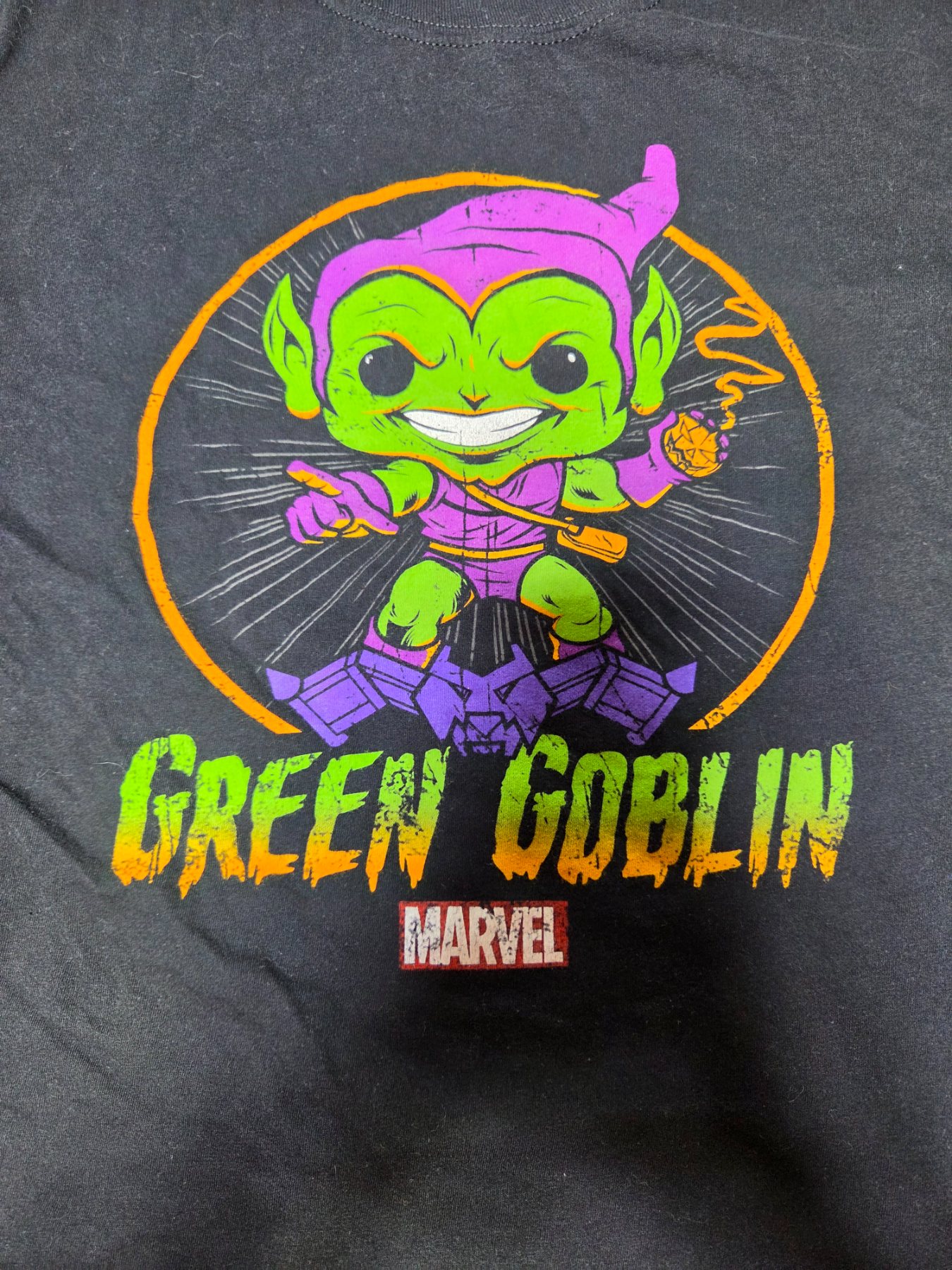 Funko Pop Tees Marvel Green Goblin Graphic T-Shirt Men's L Black 2019 - Image 2