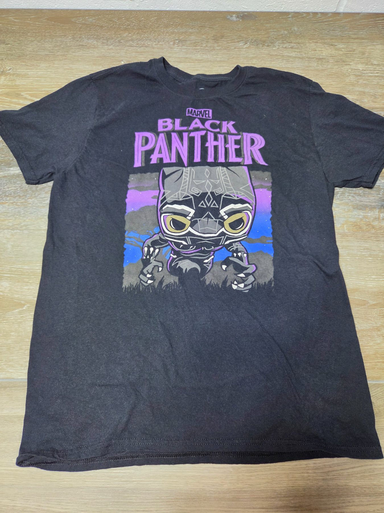 Funko Pop! Tees Marvel Black Panther Graphic T-Shirt Adult Medium Black