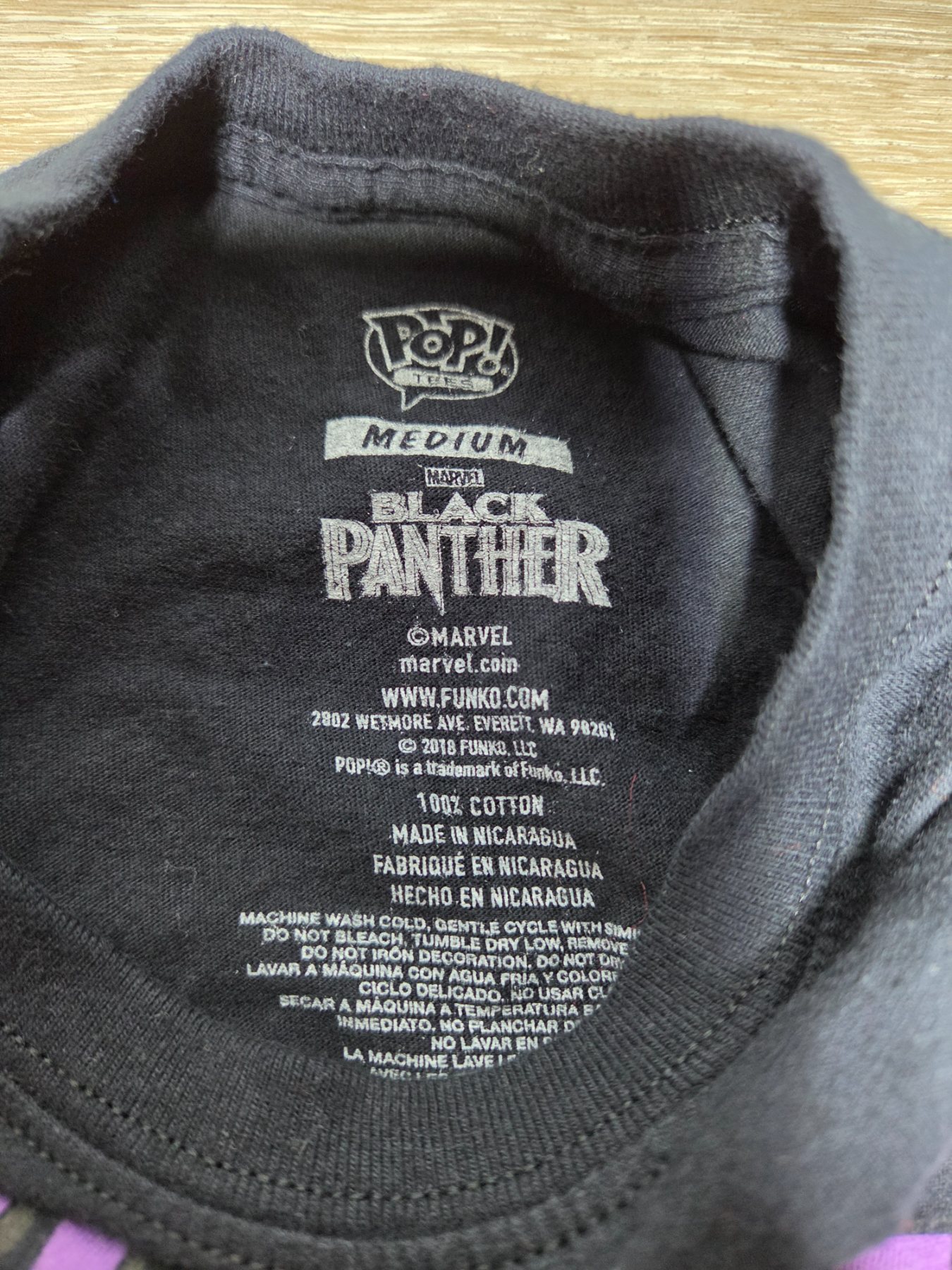 Funko Pop! Tees Marvel Black Panther Graphic T-Shirt Adult Medium Black - Image 3