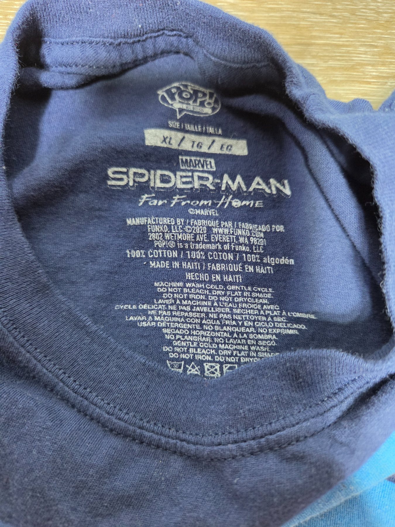 Funko Pop Tees Marvel Spider-Man Peter Tingle Graphic T-Shirt XL Navy - Image 3