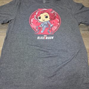 Pop Tees Marvel Black Widow Graphic T-Shirt Men's Large Gray