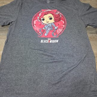 Pop Tees Marvel Black Widow Graphic T-Shirt Men's Large Gray