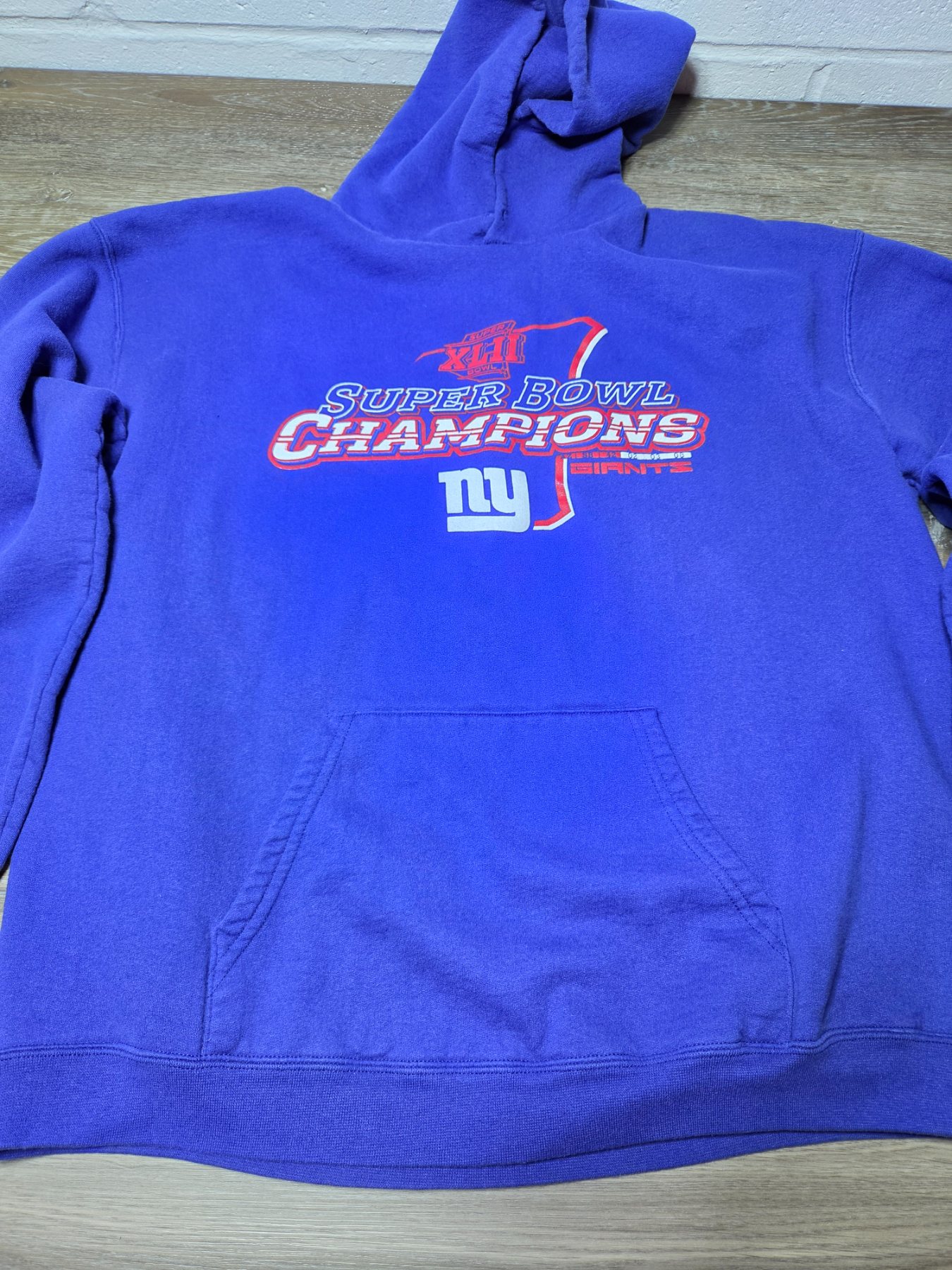 NFL New York Giants Super Bowl XLII Champions Pullover Hoodie Blue