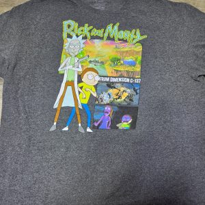 Rick and Morty Graphic T-Shirt Adult Gray Short Sleeve Dimension C-137