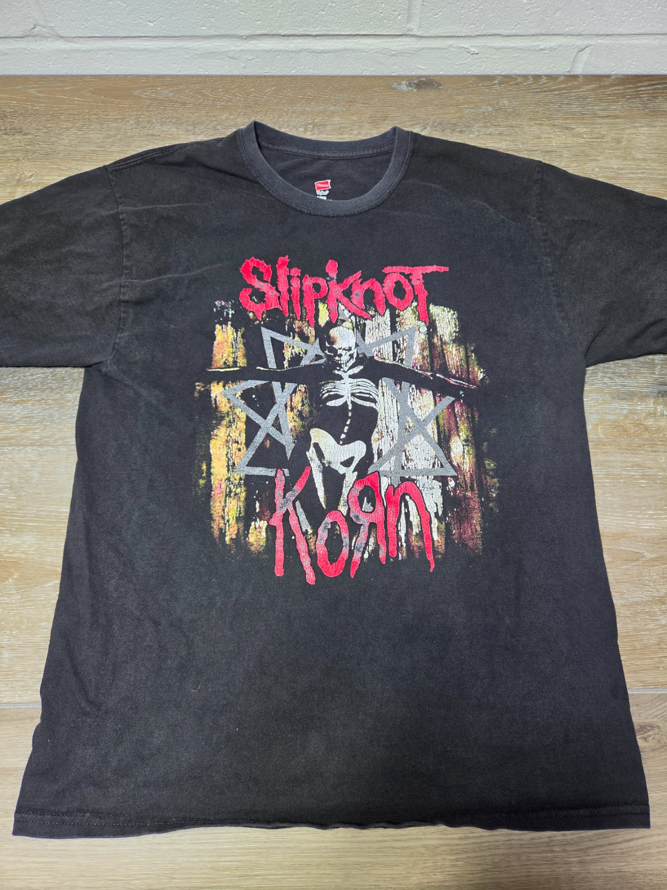 Hanes Slipknot Korn Prepare for Hell Tour 2014 T-Shirt Men's L Black