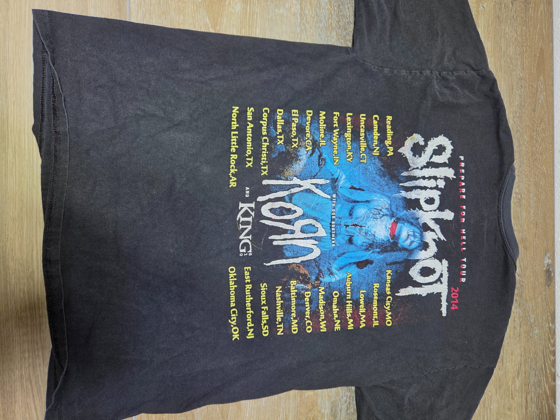 Hanes Slipknot Korn Prepare for Hell Tour 2014 T-Shirt Men's L Black - Image 4