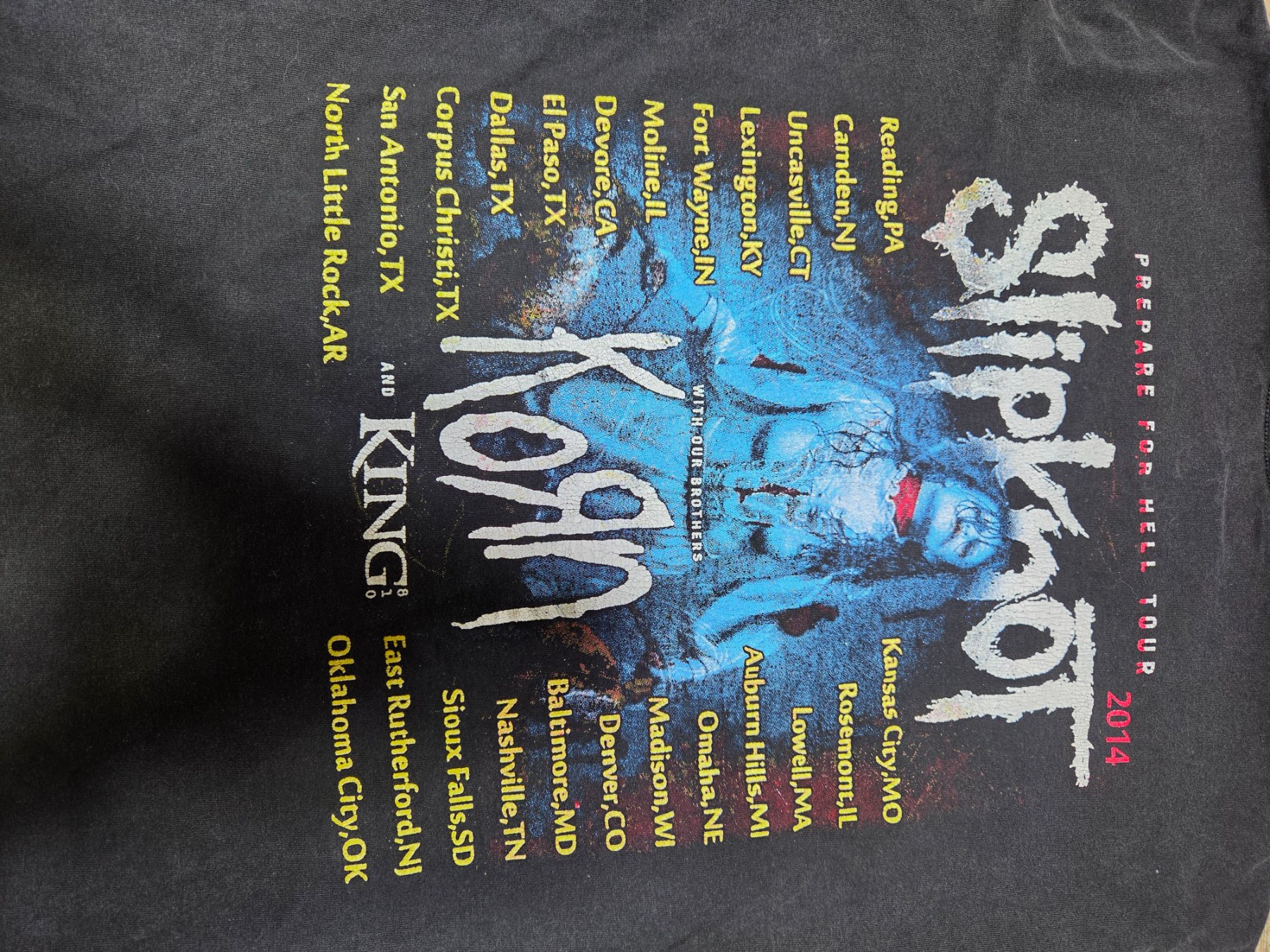 Hanes Slipknot Korn Prepare for Hell Tour 2014 T-Shirt Men's L Black - Image 5