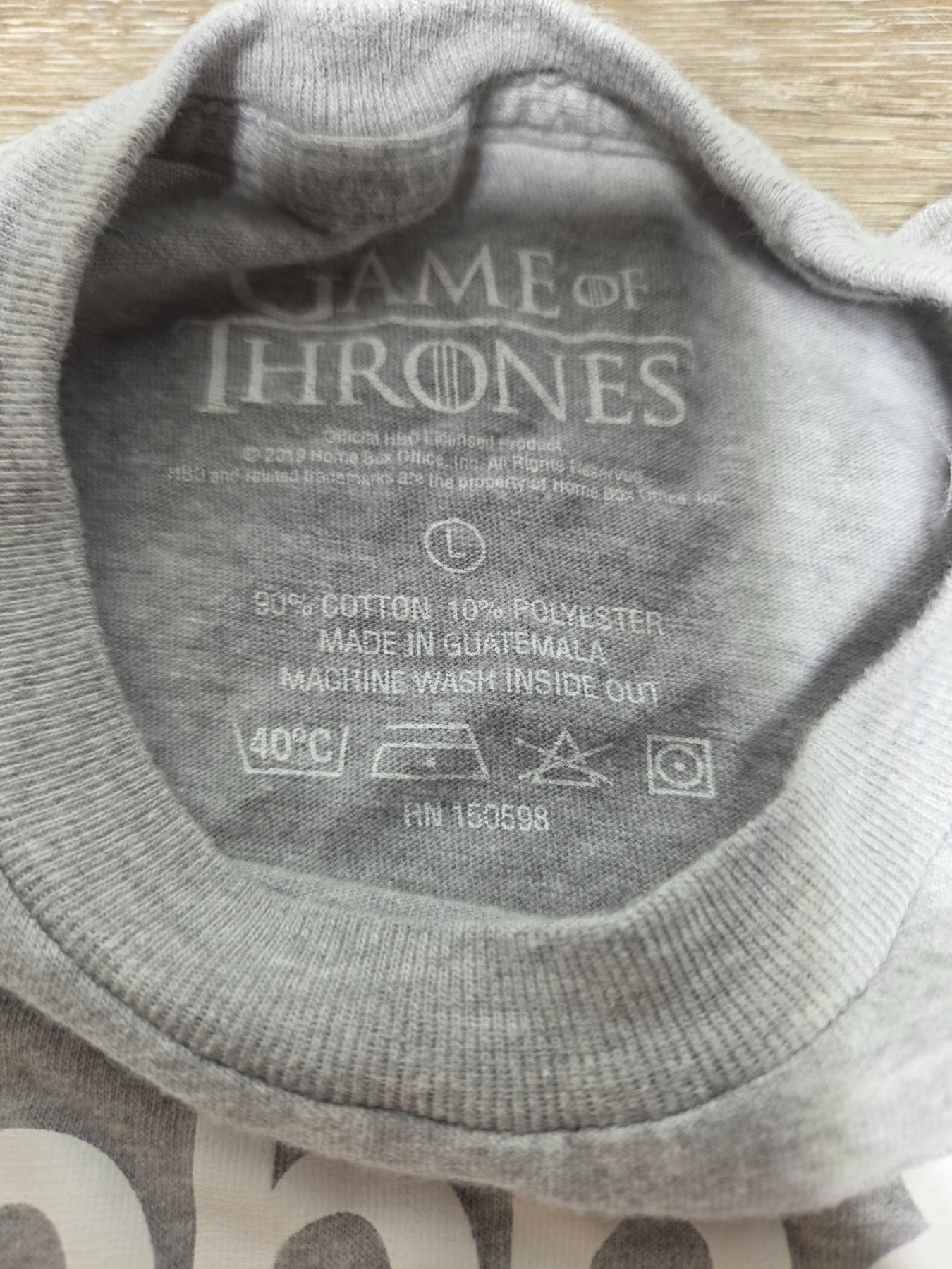 Game of Thrones Graphic T-Shirt Men's L Gray Robb Sansa Arya Bran Rickon - Image 3