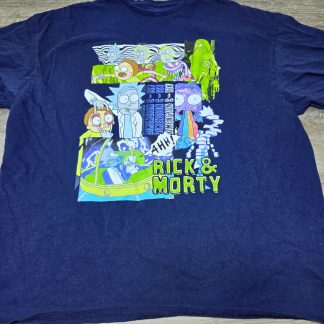 Rick and Morty Graphic T-Shirt Men's Navy Blue Short Sleeve