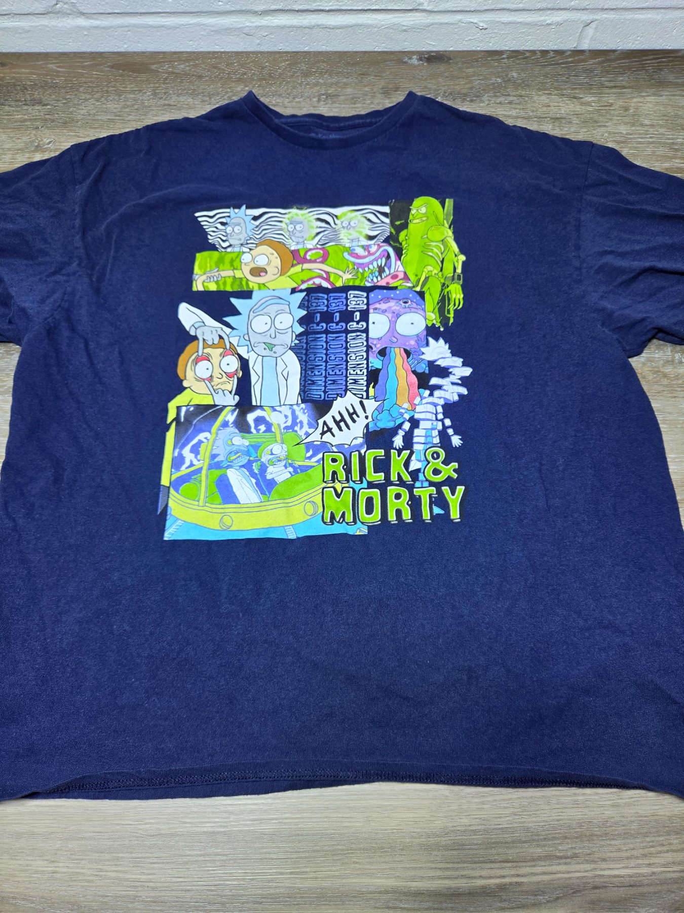 Rick and Morty Graphic T-Shirt Men's Navy Blue Short Sleeve